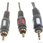 Шнур Rexant Стерео 3,5 м м - 2 RCA длина 3 мeтра (GOLD), фото3
