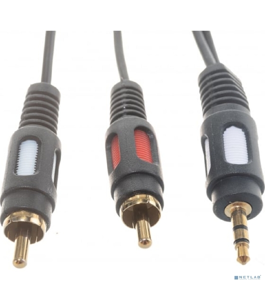 Шнур Rexant Стерео 3,5 м м - 2 RCA длина 3 мeтра (GOLD)