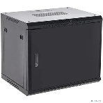 Шкаф коммутационный Rexant настенный 9U 600x600 мм пер. дв. металл черный, фото 1