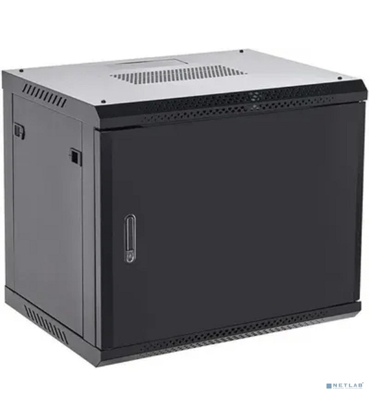 Шкаф коммутационный Rexant настенный 9U 600x600 мм пер. дв. металл черный