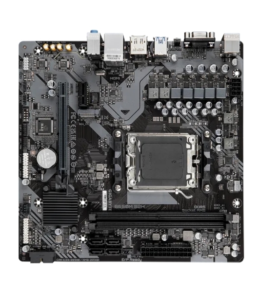 Материнская плата Gigabyte B650M S2H (V1.2/V1.4), AM5, AMD B650, 2xDDR5, 4xSATA, 1xM.2, 1xPCI-E 4.0 x16, 3xUSB-A 3.2 Gen 1, 1xUSB-C 3.2 Gen 1, 1x 1Gb LAN, 3x3.5 мм, 7.1, Micro-ATX