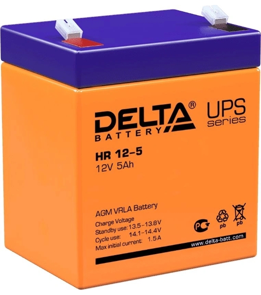 Батарея для ИБП Delta HR 12-5 (12V, 5Ah)