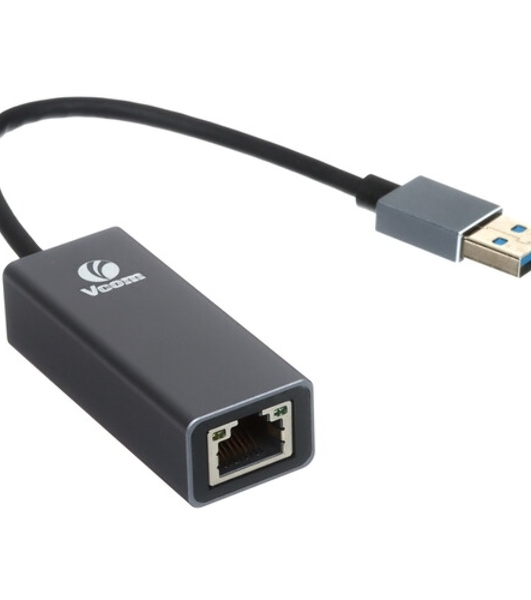 Кабель-переходник USB 3.0 (Am) --> LAN RJ-45 Ethernet 1000 Mbps, Aluminum Shell, VCOM DU312M