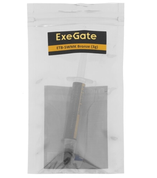 Термопаста ExeGate ETb-5WMK Bronze (4,9 Вт/(м•К), 3г, шприц с лопаткой)