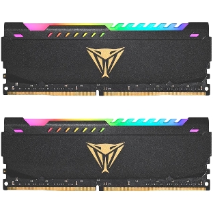 Оперативная память Patriot Viper Steel, DDR4, 32GB (2x16GB), 3200MHz, CL18, DIMM, с радиатором, RGB, черный