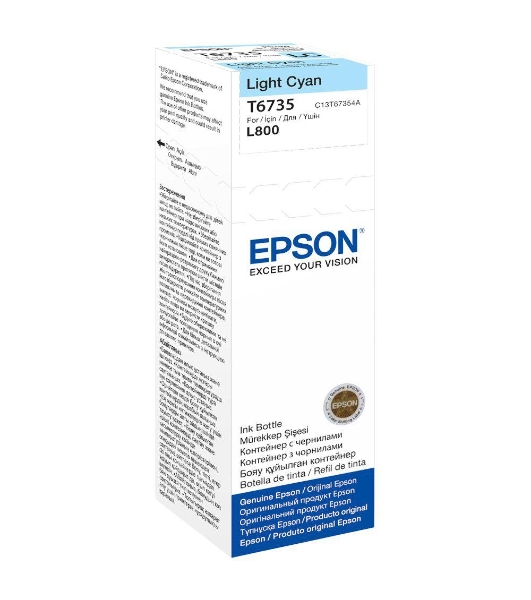 Чернила Epson 673 C13T673598 (аналог C13T67354A) светло-голубой 70мл для Epson L800/L810/L850/L1800