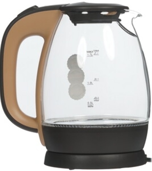 Электрочайник Centek CT-0056 кофейно-бежевый, 1.7 л, 2200 Вт, скрытый нагревательный элемент