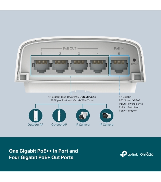 Коммутатор TP-Link SG2005P-PD 5PORT 1000M POE