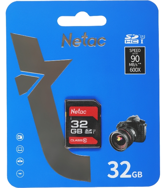 Флеш карта SDHC 32Gb Netac Class 10 UHS-I U1 P600 NT02P600STN-032G-R