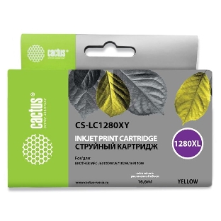 Картридж струйный Cactus CS-LC1280XY желтый (16,6 мл) для Brother MFC-J6510/6910DW