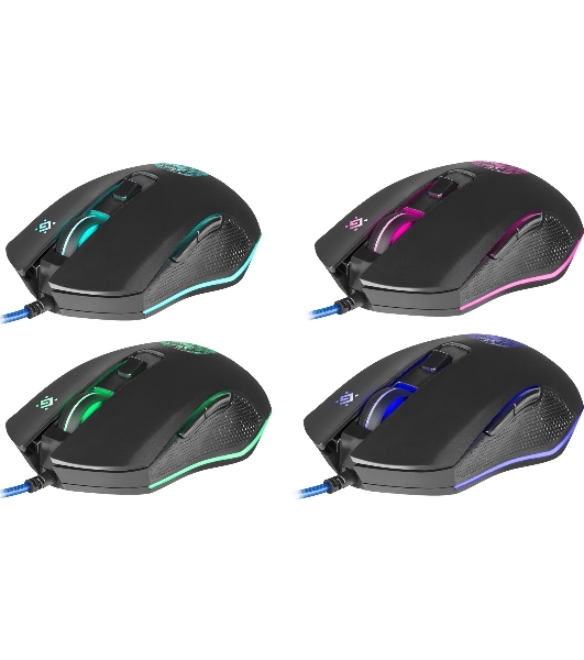 Мышь проводная Defender Sleipnir GM-927 черный, 12800 dpi, USB, кнопки - 6