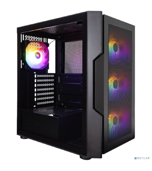 Компьютерный корпус 1STPLAYER TRILOBITE T7-P черный ATX 4x120мм LED fans T7-P-BK-4F1