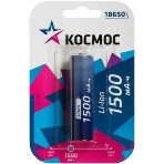 Аккумулятор Космос Li-ion 18650 1500 мАч без защиты (блист.1шт), фото2