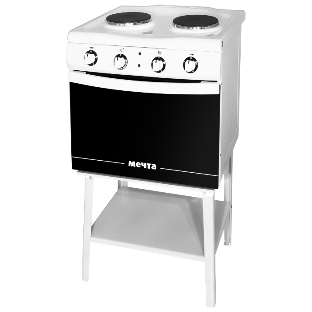 Плита электрическая Мечта 221Ч белый, конфорок 2 шт, духовка 25 л, 50 см x 85 см x 43 см