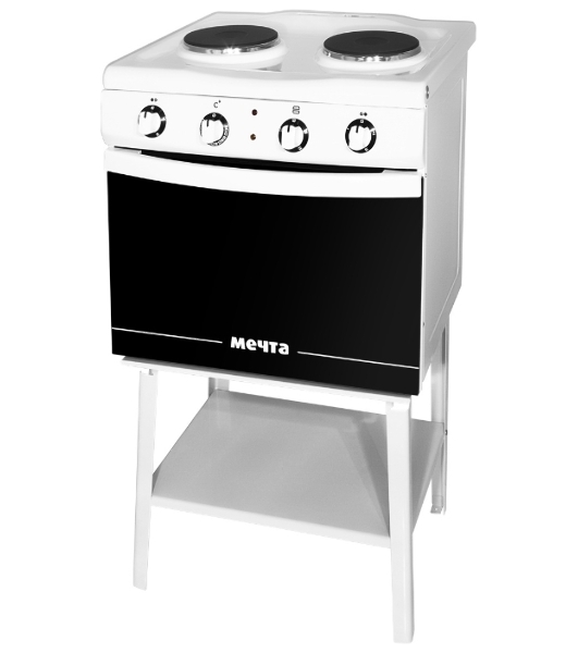Плита электрическая Мечта 221Ч белый, конфорок 2 шт, духовка 25 л, 50 см x 85 см x 43 см