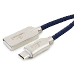 Кабель USB2.0 Cablexpert CC-P-mUSB02Bl-1M, AM/microB, серия Platinum, длина 1м, синий, блистер, фото2