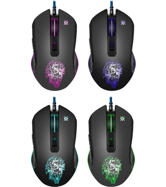 Мышь проводная Defender Sleipnir GM-927 черный, 12800 dpi, USB, кнопки - 6