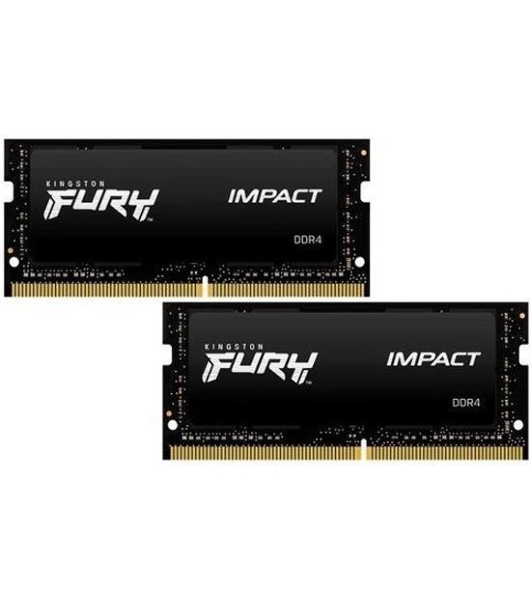 Оперативная память Kingston Fury Impact, DDR4, 32Gb (2x16Gb), 3200MHz, CL20, SO-DIMM