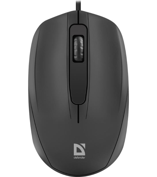 Мышь проводная Defender Alpha MB-507 черный, 1000 dpi, USB, кнопки - 3