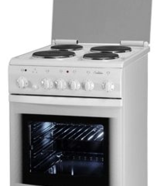 Плита электрическая De Luxe 506004.00Э (кр) белый, конфорок 4 шт, духовка 60 л, 50 см x 85 см x 60 см