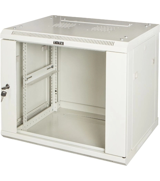 Шкаф коммутационный Lanmaster Pro (TWT-CBWPG-15U-6X4-GY) настенный 15U 600x450 мм пер. дв. стекл 60 кг серый 350 мм 768 мм IP20 металл