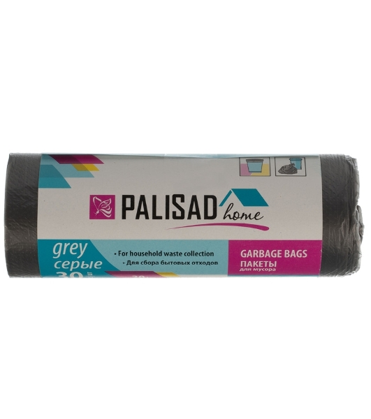Пакеты для мусора Home Palisad 20 л x 30 шт. серые