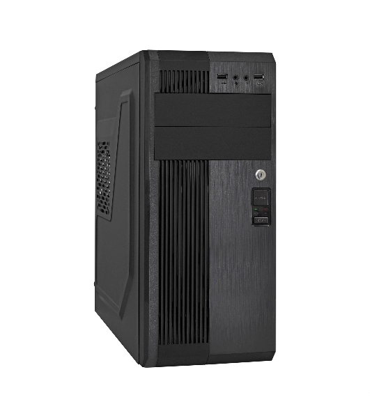 Компьютерный корпус Miditower ExeGate UN-605B Black, ATX, (без БП), 2*USB, Audio, замок блокировки кнопки питания