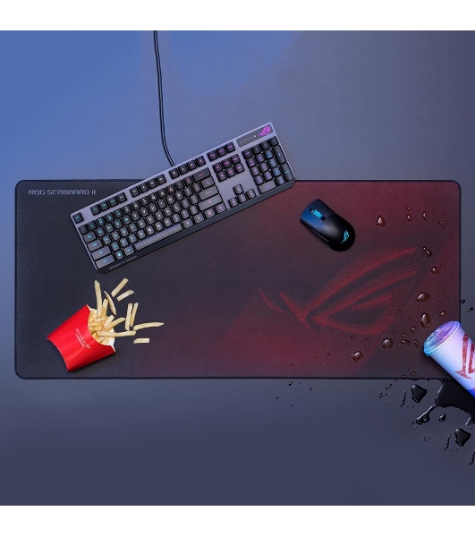 Игровой коврик для мыши ASUS ROG Scabbard II (900 x 400 x 3 мм, резина, тканый материал, cиликон, 90MP00S0-B0UA00)