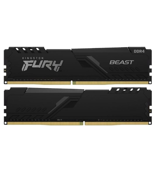 Оперативная память Kingston Fury Beast, DDR4, 64GB (2x32GB), 3200MHz, CL16, DIMM, черный