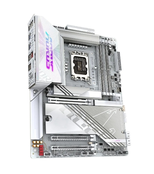 Материнская плата Gigabyte Z890 AORUS PRO ICE, LGA 1851, Intel Z890, 4xDDR5, 4xSATA, 5xM.2, 1xPCIe 5.0 x16, 1xPCIe 4.0 x4, 1xPCIe 4.0 x1, 2xUSB-C (Thunderbolt 4), 1x 5Gb LAN, 4xUSB-A 3.2 Gen 1, 2xUSB-A 3.2 Gen 2, 4xUSB-A 2.0, 2x3.5 мм, 7.1, ATX