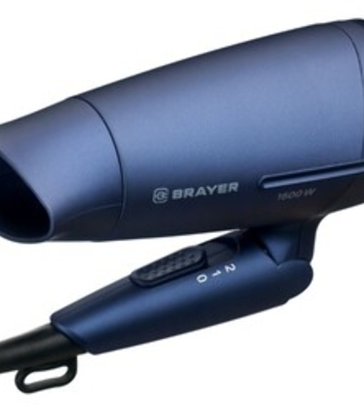 Фен BRAYER BR3020 синий, 1600 Вт, компактный