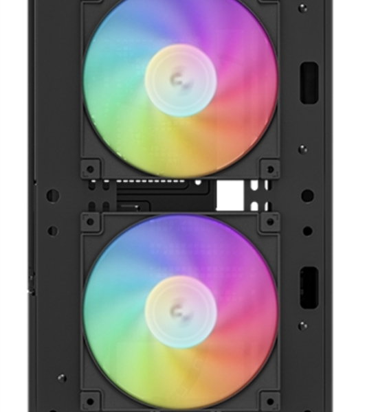 Компьютерный корпус Deepcool CH360 без БП, боковое окно (закаленное стекло), 2x140мм ARGb LED вентилятор спереди и 1x120мм ARGb LED вентилятор сзади, черный, mATX