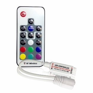 Мини контроллер LED радио (RF) 72 W/144 W, 17 кнопок, 12 V/24 V