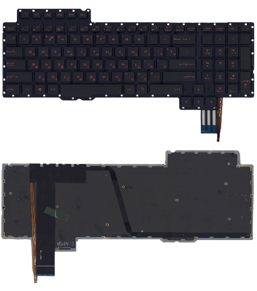 Клавиатура для ноутбука Asus ROG G752 G752VL G752VS черная без рамки, красная подсветка