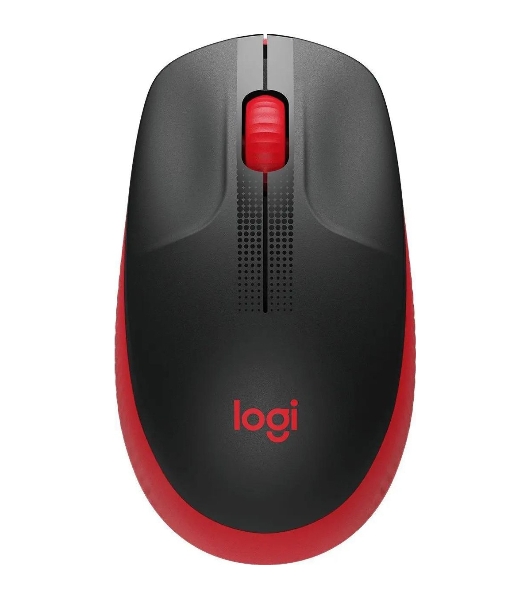 Мышь беспроводная Logitech M190 черный/красный, 1000 dpi, радиоканал, USB, кнопки - 3