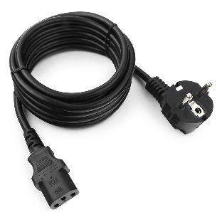 Кабель питания Cablexpert PC-186-1.5-3M, Schuko-C13, 3x1.5мм2, 10A, с заземлением, медь, 3м, черный, пакет