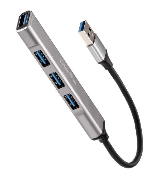 Переходник USB 3.0 -->USB3.0+3 USB2.0, Aluminum Shell, 0.2м Telecom TA308U