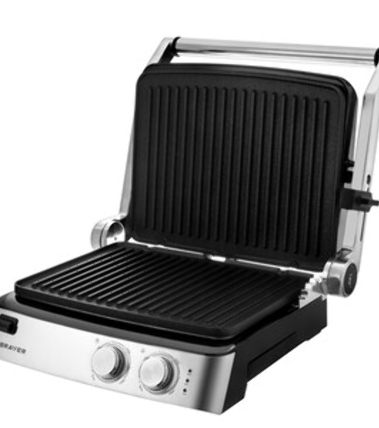 Гриль-пресс электрический BRAYER BR2007, 2000 Вт, съем.пласт 29x23 см, рег.расст,макс.темпер 240 С