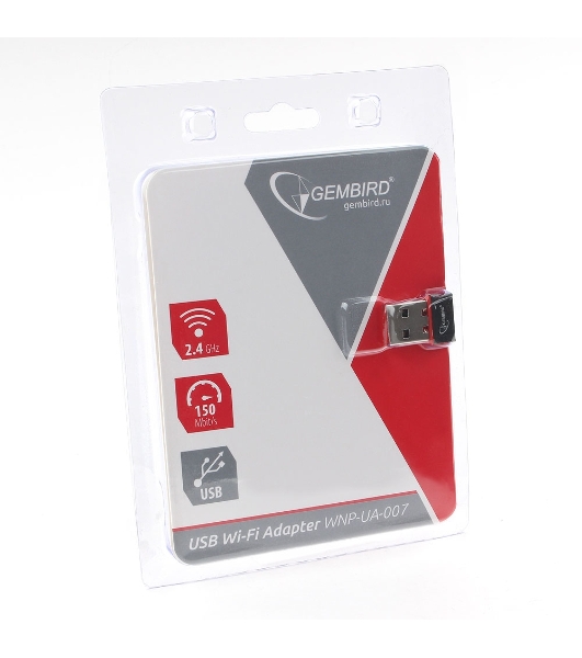 Сетевой микро адаптер WiFi Gembird 150 Мбит, USB, 802.11b/g/n