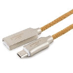 Кабель USB2.0 Cablexpert CC-P-mUSB02Gd-1.8M, AM/microB, серия Platinum, длина 1.8м, золотой, блистер, фото 1