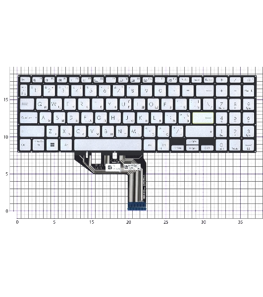 Клавиатура для ноутбука Asus VivoBook X513E серебристая