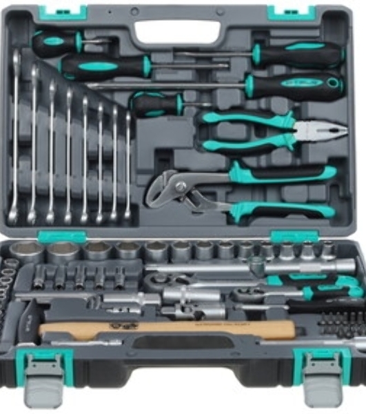 Набор инструментов Stels 141041/2'' 1/4'' CrV пластиковый кейс  76 предм.