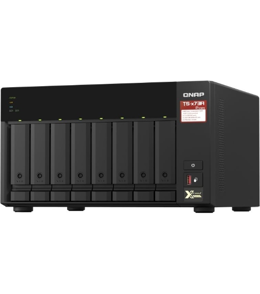 Сетевое хранилище без дисков SMB QNAP TS-873A-8G NAS, 8 trays 3,5'/2,5', 2x2,5 GbE BASE-T, 2 x M.2 NVMe 2280 slots, quad-core AMD Ryzen V1500B 2,2 GHz, 8 Gb SO-DIMM DDR4 (1 x 8 Gb) up to 64Gb (2x32 Gb)
