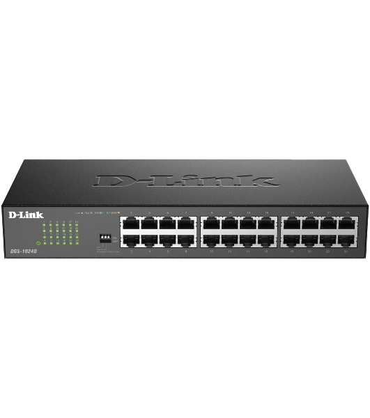 Коммутатор D-Link DGS-1024D/J1A, 24×1 Гбит/с, неуправляемый