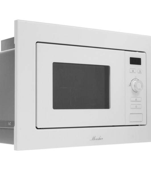 Микроволновая печь встраиваемая MONSHER 201 W 20 л, 800-1250 Вт, гриль, 8 программ, белый