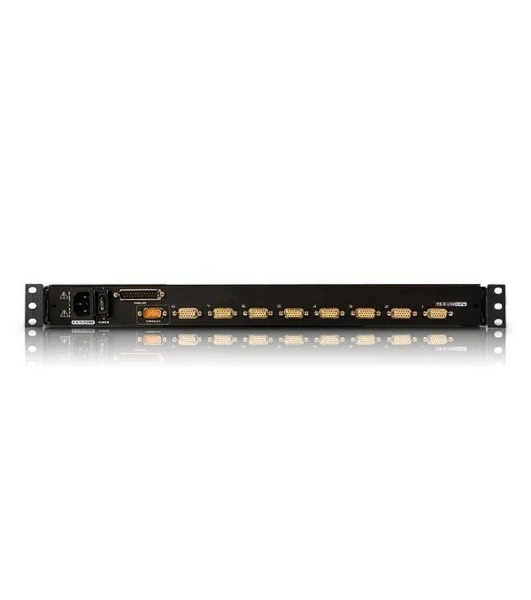 Переключатель KVM ATEN LCD 17' => 8 cpu PS2/USB+VGA, с KVM-шнурами PS2 1х1.8м.;USB 1x1.8м., 1280x1024, 1U 19', исп.спец.шнуры (CL5708M-AT-RG)