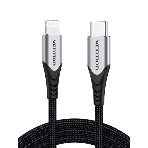 Кабель Vention USB 2.0 CM/Lightning 8M для iPad/iPhone - 1м. Серебристый, фото3
