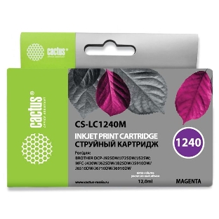 Картридж струйный Cactus CS-LC1240M пурпурный (12 мл) для Brother MFC-J6510/6910DW