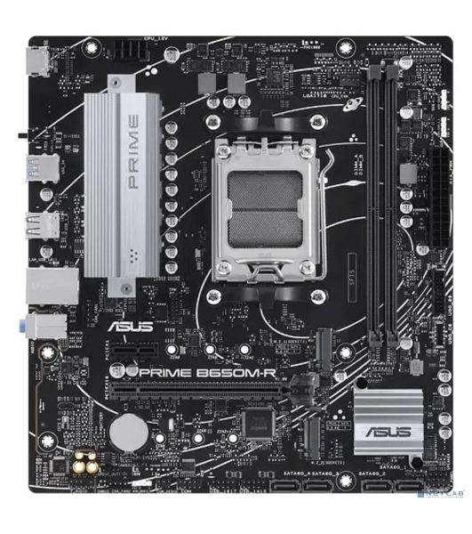 Материнская плата ASUS PRIME B650M-R, Socket AM5, AMD B650, 2xDDR5, 4xSATA, 2xM.2, 1xPCIe 4.0 x16, 1xPCIe x1, 1xHDMI, 1x 2.5Gb LAN, 2xUSB-A 3.2 Gen 1, 4xUSB-A 2.0, 3x3.5 мм, 7.1, mATX