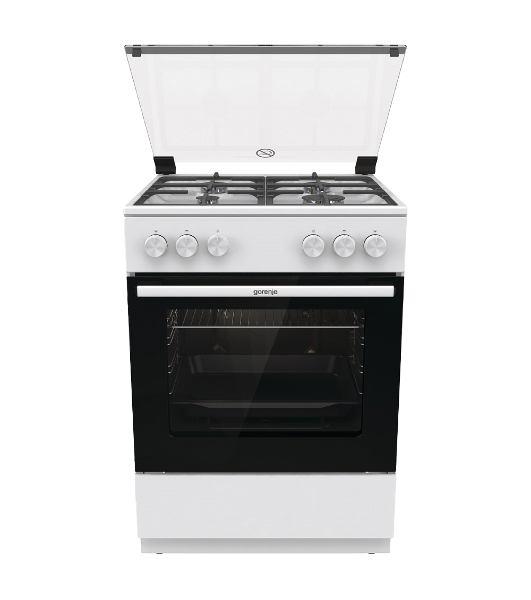 Плита газовая Gorenje GG6A11WF белый, конфорок 4 газовых, духовка 72 л, 60 см x 85 см x 60 см